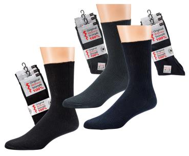 6 Paar TippTexx 24 Gesundheitssocken 100% Baumwolle ohne Gummidruck
